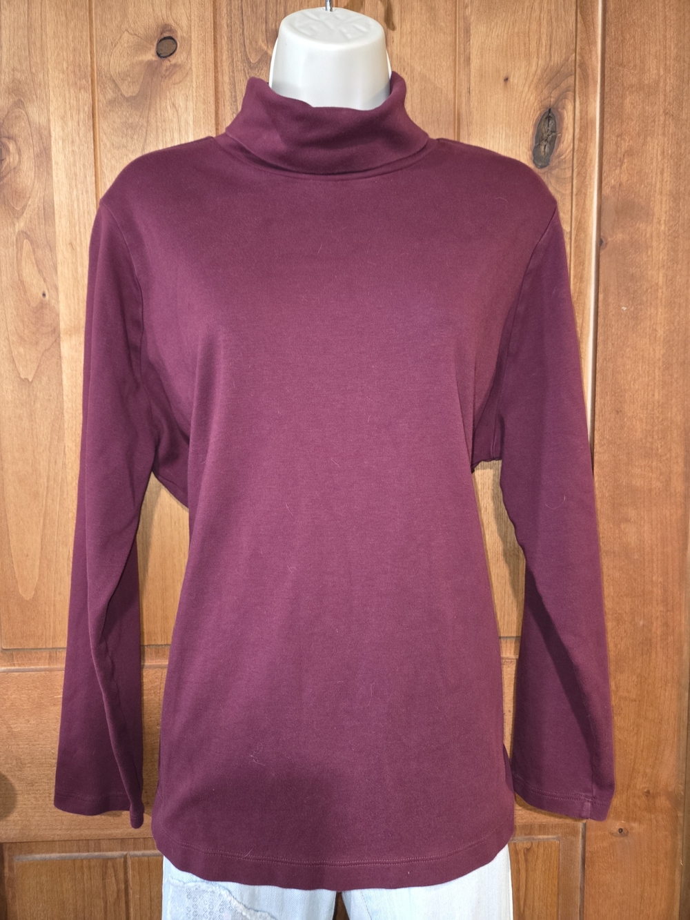Lands' End Women's Long Sleeve Turtleneck in‎ Burgundy